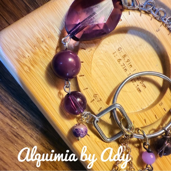 Alquimia Amethyst and Silver Charm Bracelet